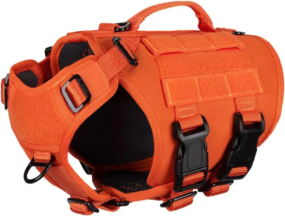 6-Buckle MOLLE Tactical Dog Harness, 3/4 Coverage