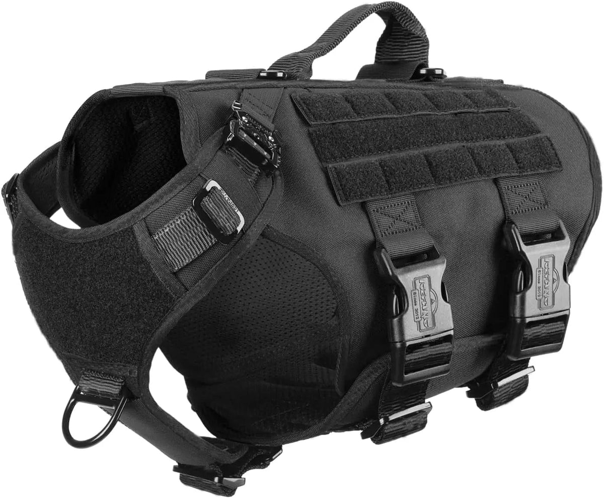 6-Buckle MOLLE Tactical Dog Harness, 3/4 Coverage