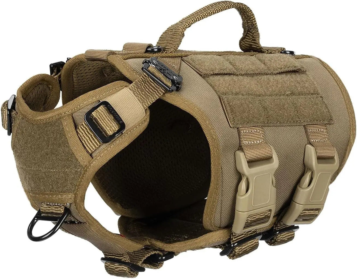 6-Buckle MOLLE Tactical Dog Harness, 3/4 Coverage