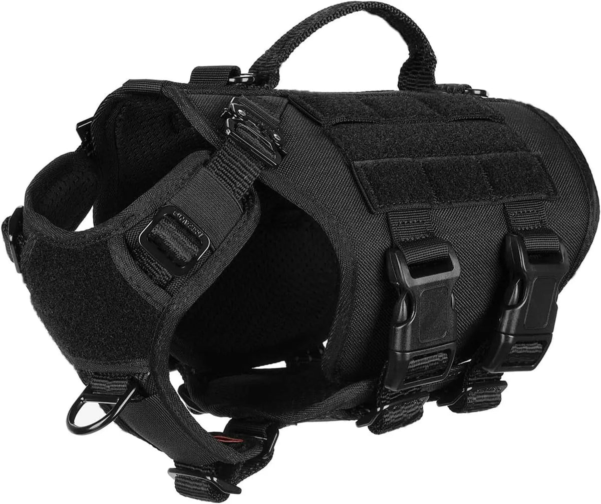 6-Buckle MOLLE Tactical Dog Harness, 3/4 Coverage