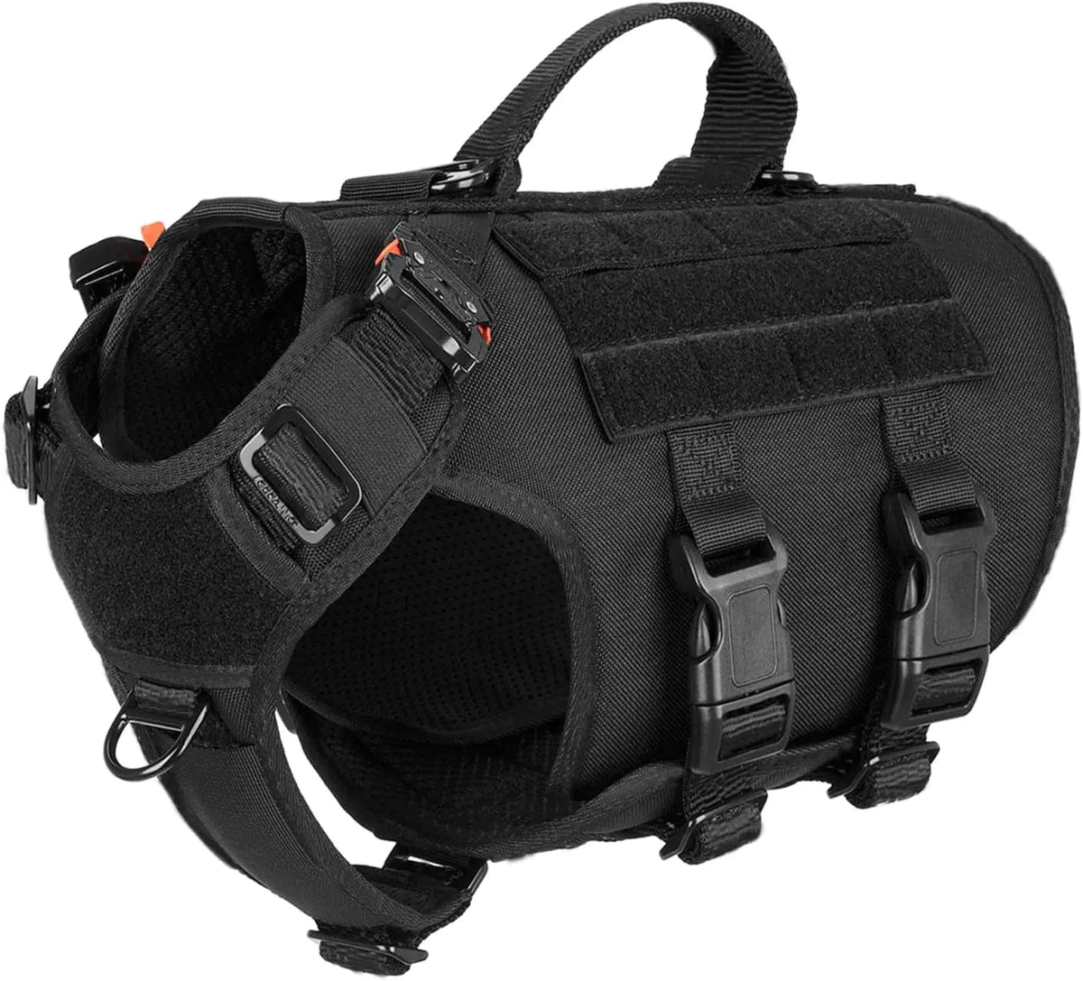 6-Buckle MOLLE Tactical Dog Harness, 3/4 Coverage