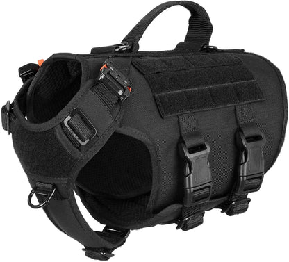 6-Buckle MOLLE Tactical Dog Harness, 3/4 Coverage