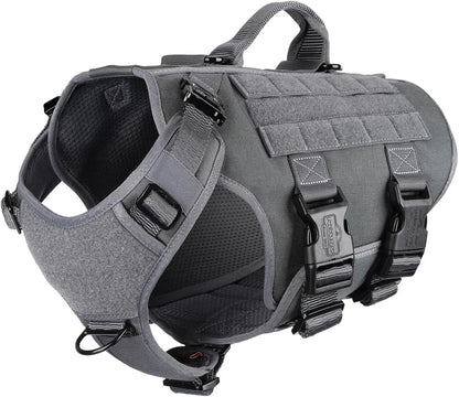 6-Buckle MOLLE Tactical Dog Harness, 3/4 Coverage