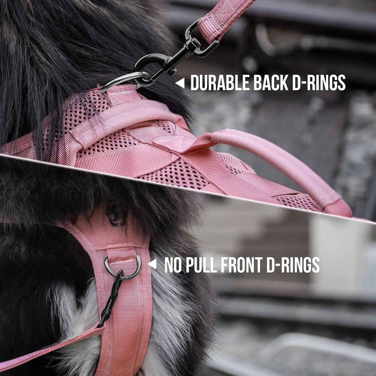 Breathable Mesh Tactical Dog Harness with Handles, S-XL