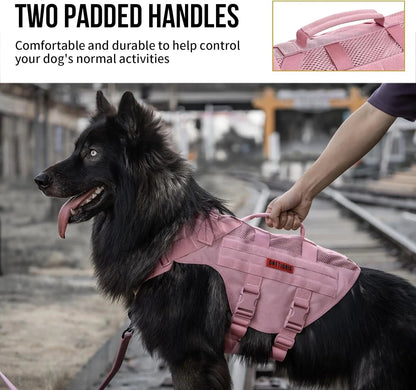 Breathable Mesh Tactical Dog Harness with Handles, S-XL