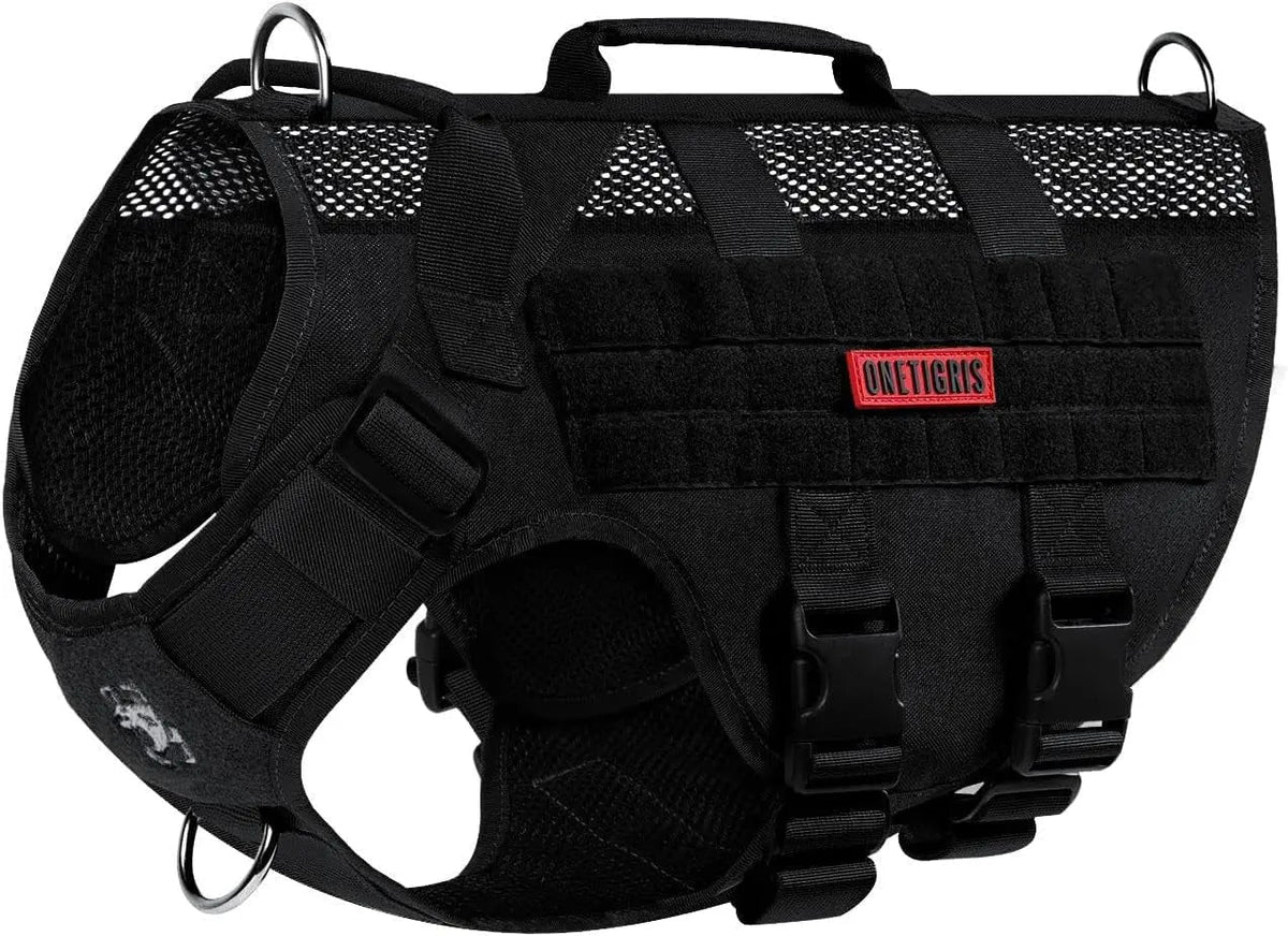 Breathable Mesh Tactical Dog Harness with Handles, S-XL