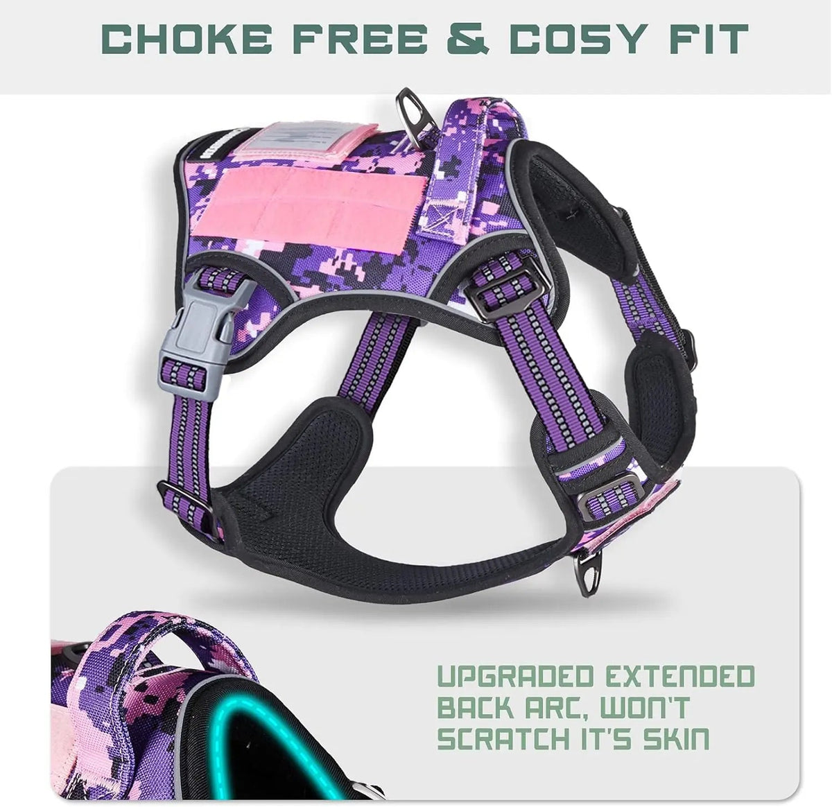 Tactical No-Pull Dog Harness with Handle and Reflective Trim