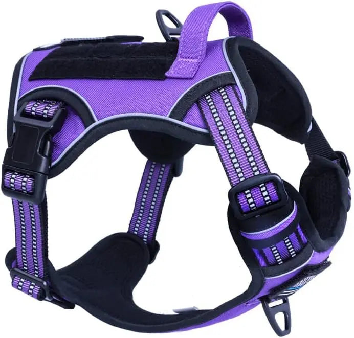 Tactical No-Pull Dog Harness with Handle and Reflective Trim