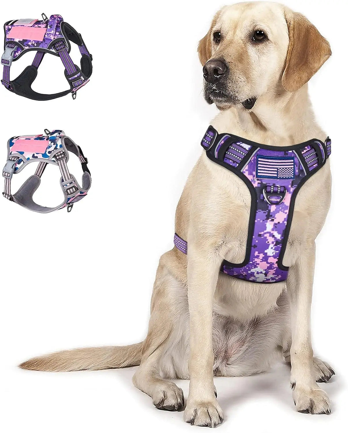 Tactical No-Pull Dog Harness with Handle and Reflective Trim