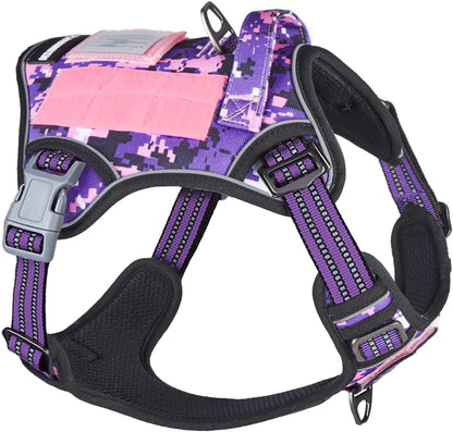 Tactical No-Pull Dog Harness with Handle and Reflective Trim