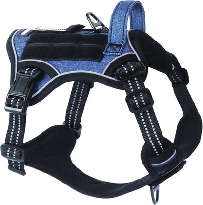 Tactical No-Pull Dog Harness with Handle and Reflective Trim