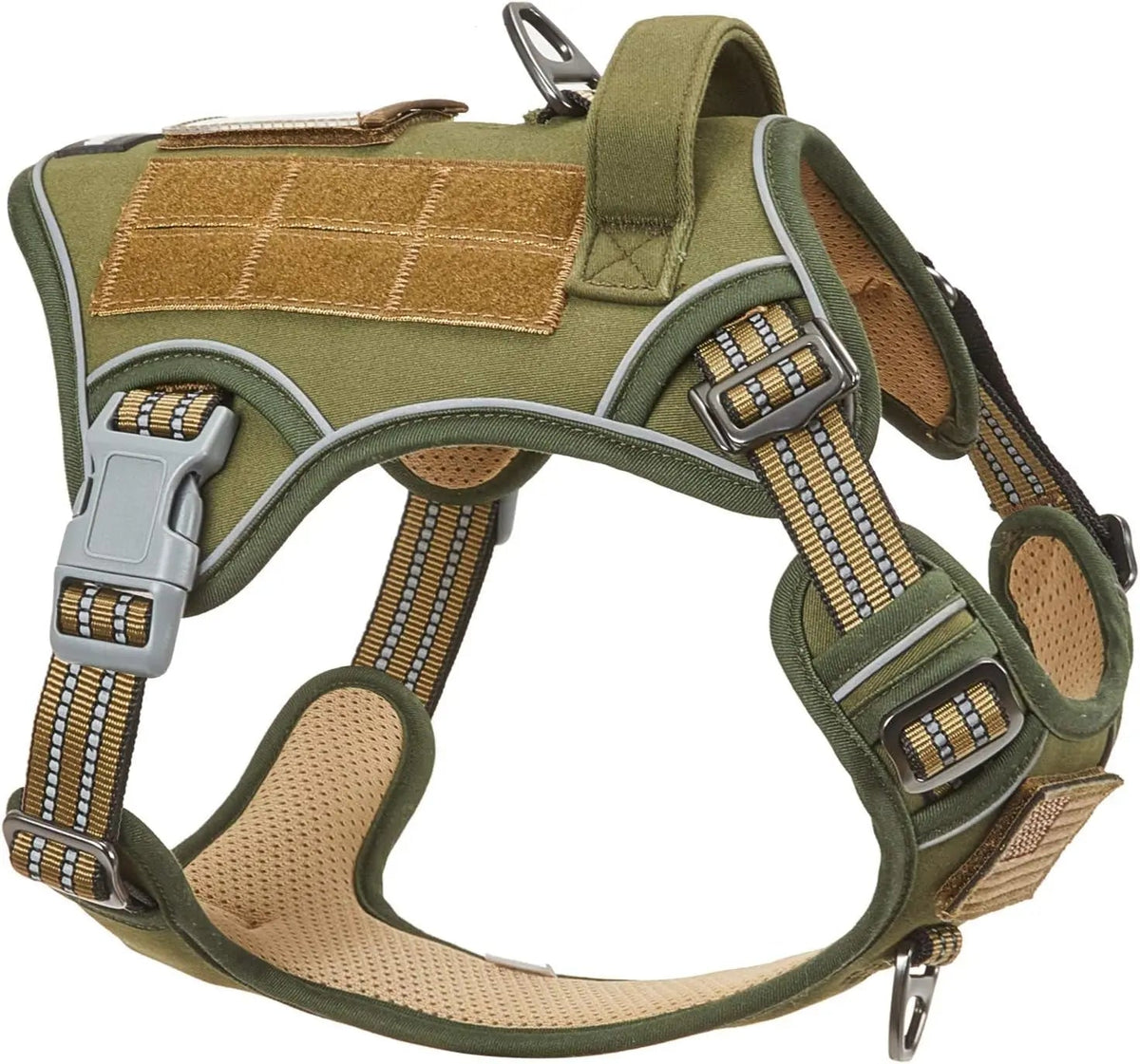 Tactical No-Pull Dog Harness with Handle and Reflective Trim