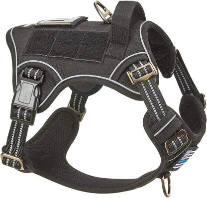 Tactical No-Pull Dog Harness with Handle and Reflective Trim