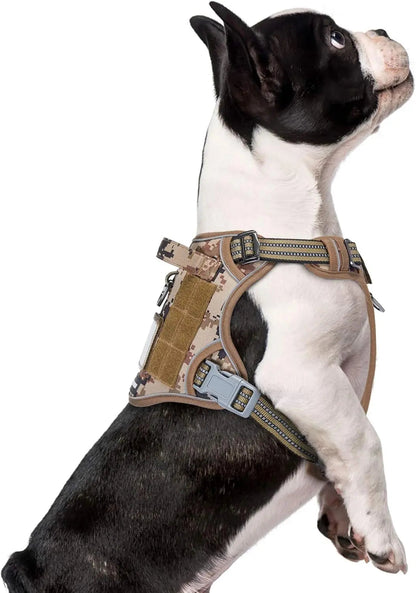 Tactical No-Pull Dog Harness with Handle and Reflective Trim