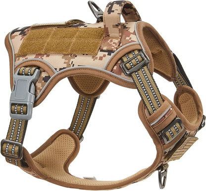 Tactical No-Pull Dog Harness with Handle and Reflective Trim