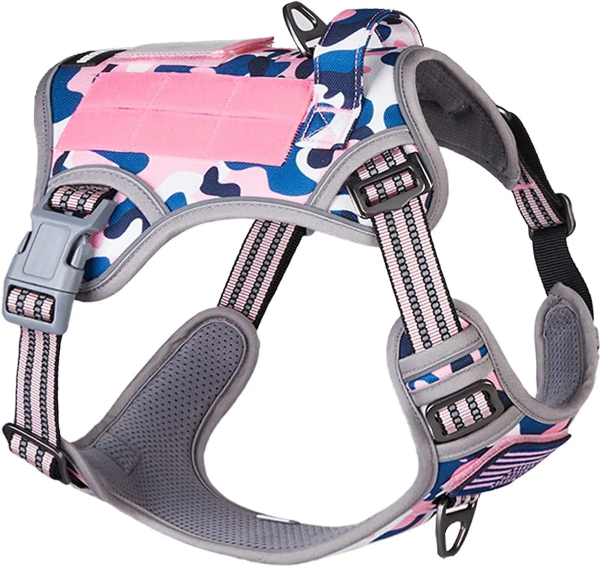 Tactical No-Pull Dog Harness with Handle and Reflective Trim