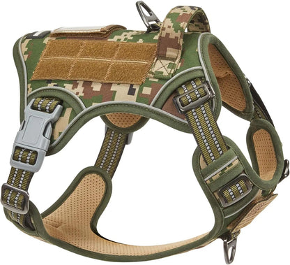 Tactical No-Pull Dog Harness with Handle and Reflective Trim