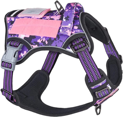 Tactical No-Pull Dog Harness with Handle and Reflective Trim