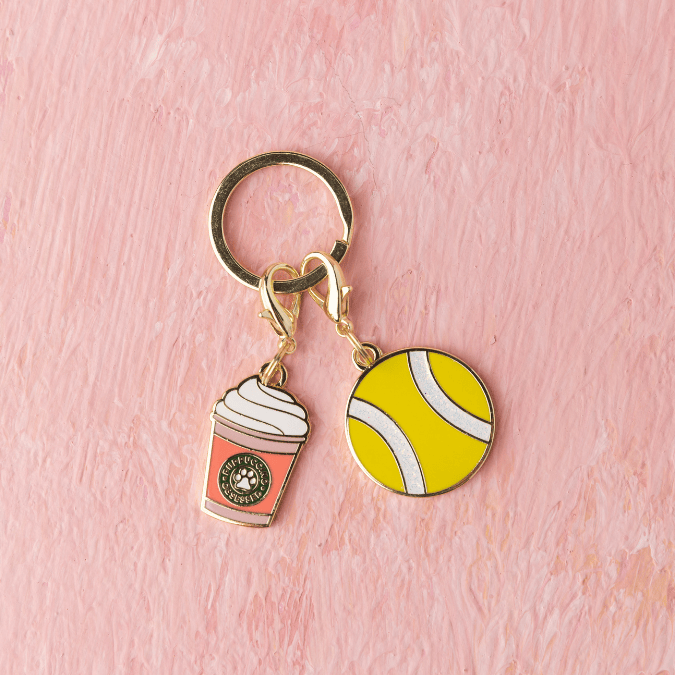 Puppuccino & Tennis Ball Dog Collar Charm Set — additional photo 4