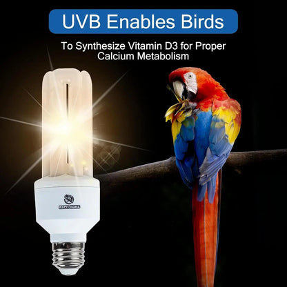 UVA UVB Bird Light Bulb 20W Full Spectrum Compact Lamp for Captive Birds
