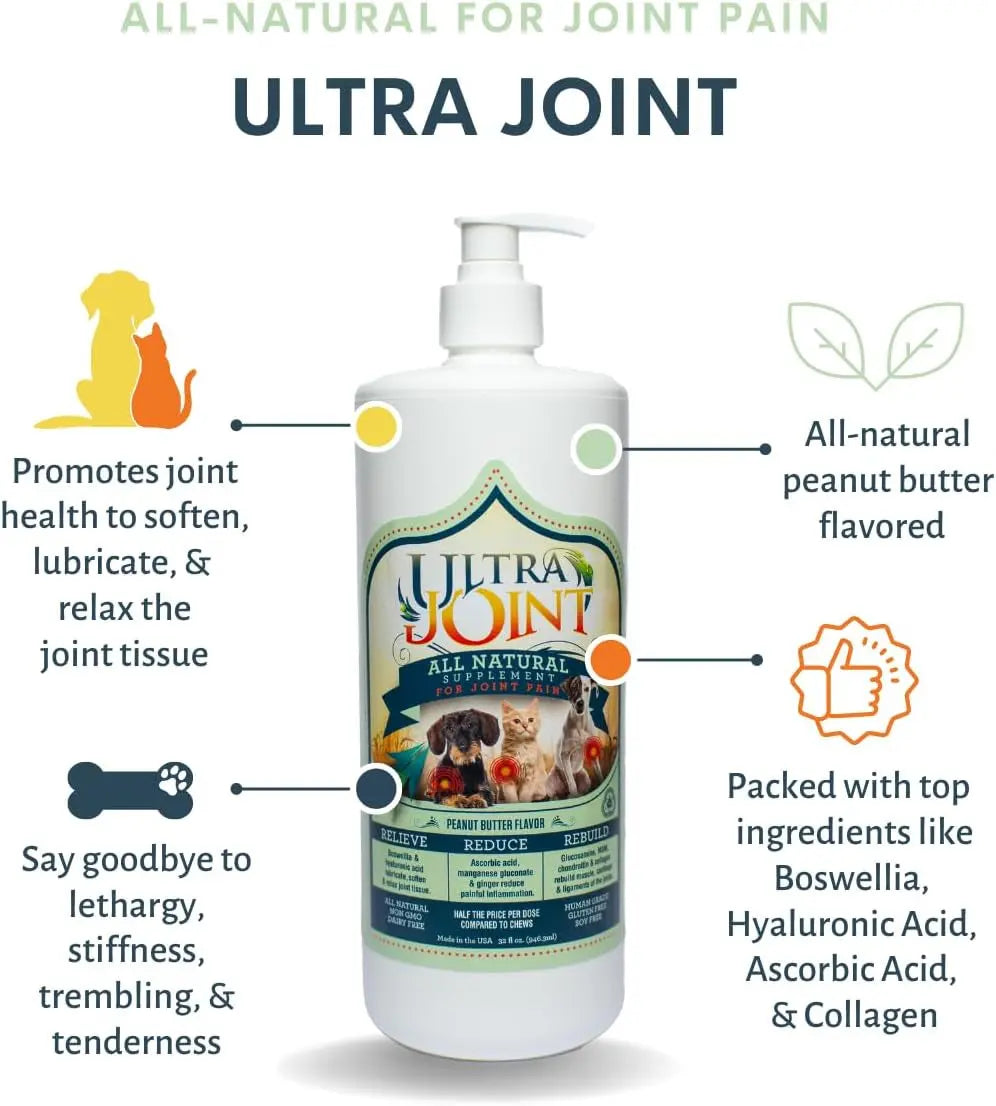 Glucosamine & Chondroitin Liquid for Dogs, 8 or 16 oz