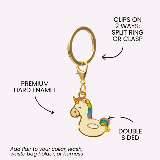 Unicorn Floatie & Beach Ball Dog Collar Charm Set — additional photo 5