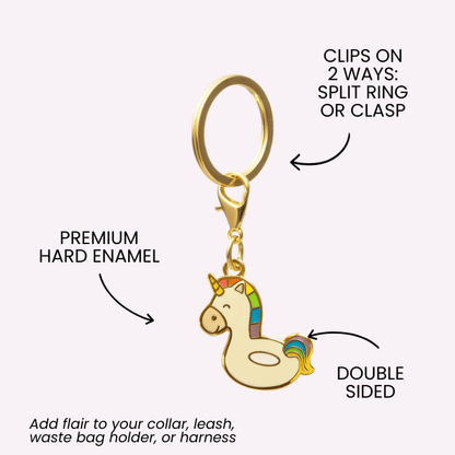 Unicorn Floatie & Beach Ball Dog Collar Charm Set — additional photo 5