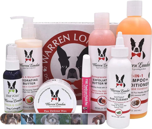 Warren London Dog Spa Gift Box, 8-Piece Grooming Kit