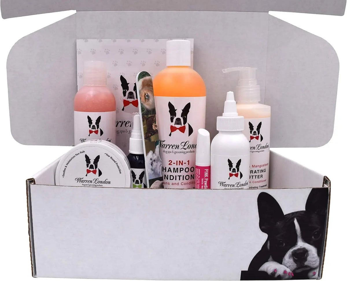 Warren London Dog Spa Gift Box, 8-Piece Grooming Kit