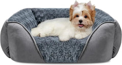 Washable Orthopedic Dog Sofa Bed with Bolster Sides