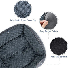 Washable Orthopedic Dog Sofa Bed with Bolster Sides