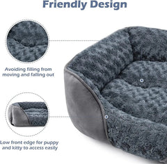 Washable Orthopedic Dog Sofa Bed with Bolster Sides