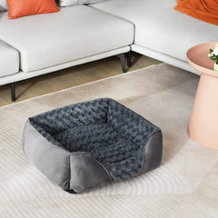 Washable Orthopedic Dog Sofa Bed with Bolster Sides