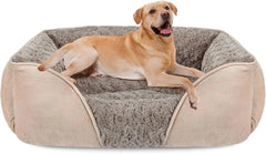 Washable Orthopedic Dog Sofa Bed with Bolster Sides