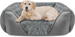 Washable Orthopedic Dog Sofa Bed with Bolster Sides