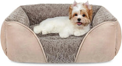 Washable Orthopedic Dog Sofa Bed with Bolster Sides