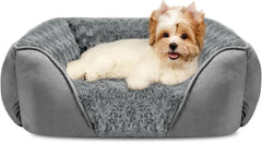 Washable Orthopedic Dog Sofa Bed with Bolster Sides