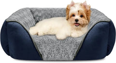Washable Orthopedic Dog Sofa Bed with Bolster Sides
