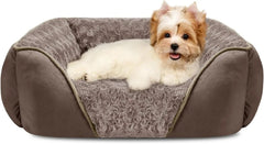 Washable Orthopedic Dog Sofa Bed with Bolster Sides