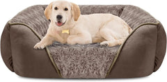 Washable Orthopedic Dog Sofa Bed with Bolster Sides
