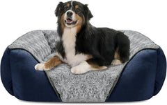 Washable Orthopedic Dog Sofa Bed with Bolster Sides