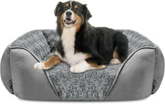 Washable Orthopedic Dog Sofa Bed with Bolster Sides