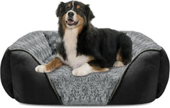 Washable Orthopedic Dog Sofa Bed with Bolster Sides