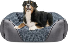 Washable Orthopedic Dog Sofa Bed with Bolster Sides