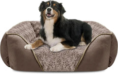 Washable Orthopedic Dog Sofa Bed with Bolster Sides