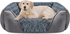 Washable Orthopedic Dog Sofa Bed with Bolster Sides