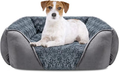Washable Orthopedic Dog Sofa Bed with Bolster Sides