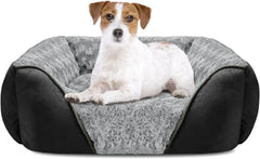 Washable Orthopedic Dog Sofa Bed with Bolster Sides
