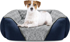 Washable Orthopedic Dog Sofa Bed with Bolster Sides