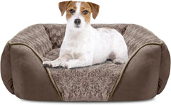 Washable Orthopedic Dog Sofa Bed with Bolster Sides